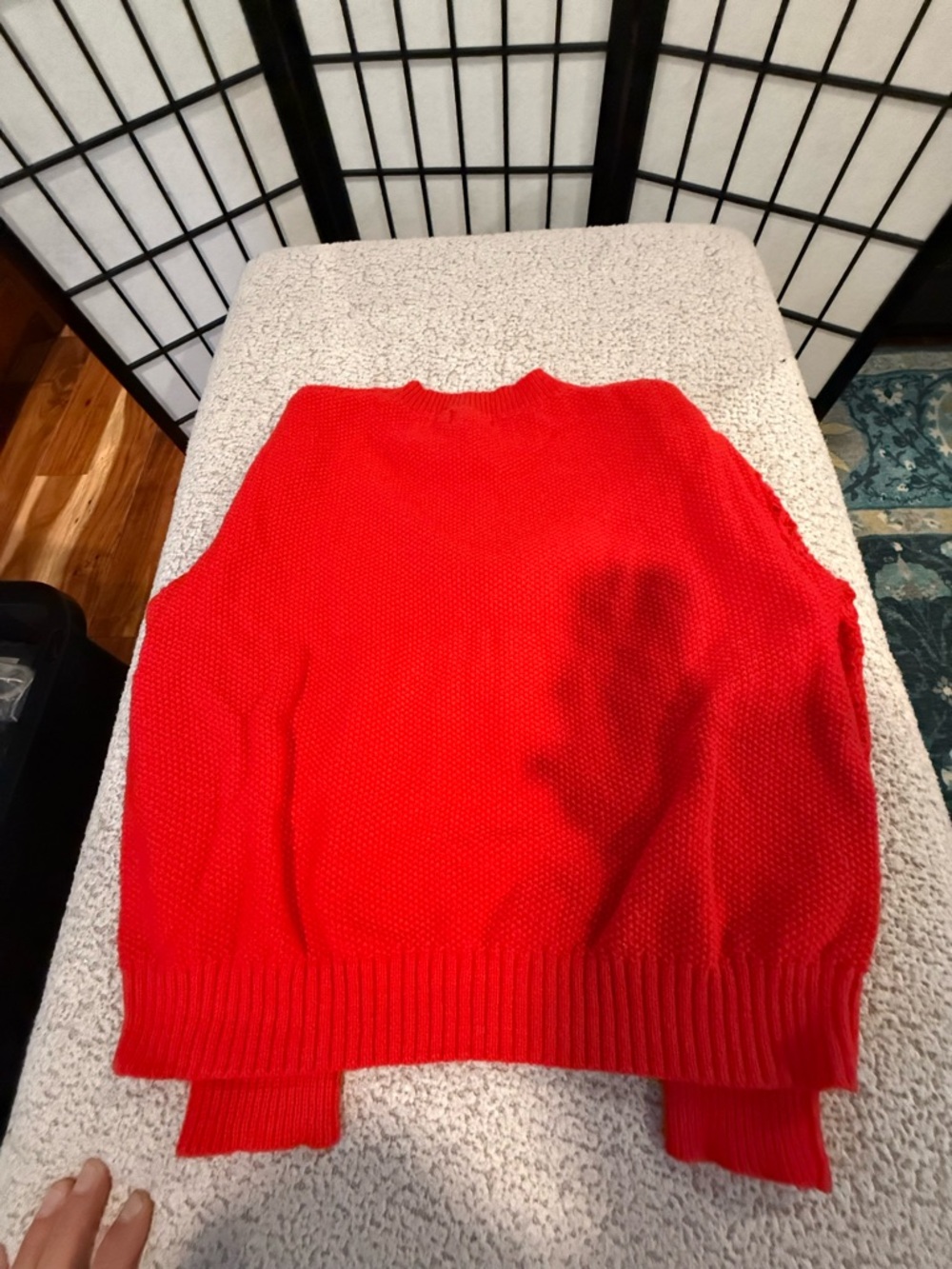 NWOT Red Textured Knit Sweater | Balloon Sleeve | Cozy Chunky | Size XL - Picture 4 of 4